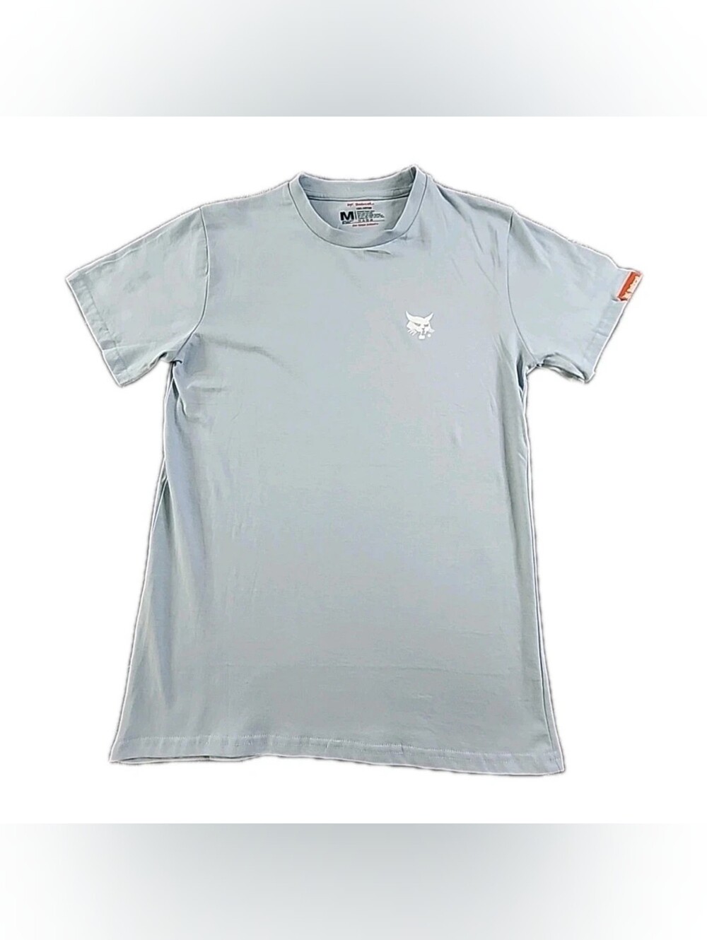 Mi Men's Pale Blue Crew Neck Short Sleeve Tee with Small Chest Logo